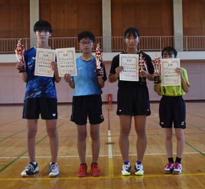 令和７年度厚木市中学生卓球大会　各部優勝者